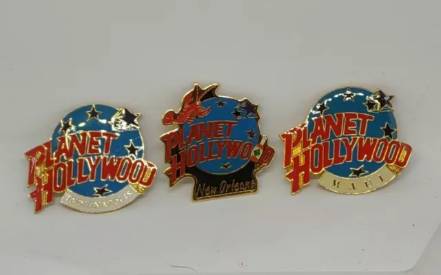 Choice Planet Hollywood Pins Indianapolis, Maui & New Orleans Blue Moon & Stars