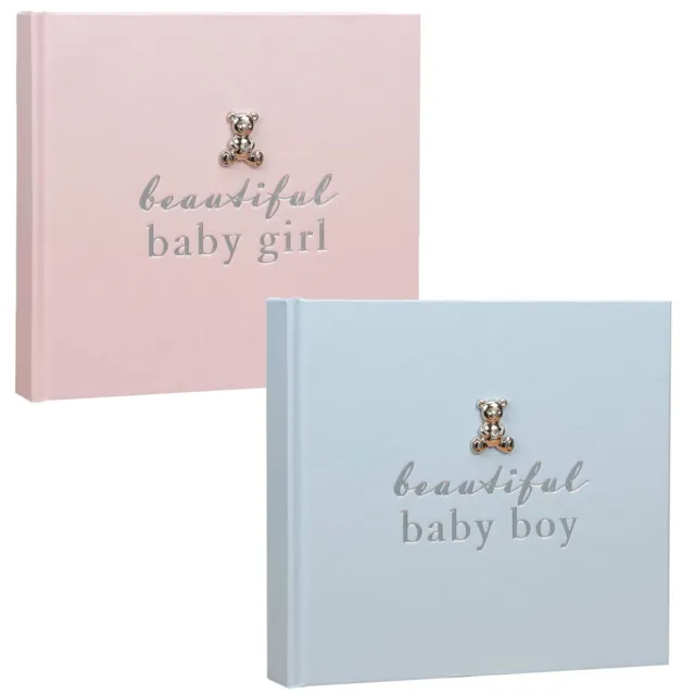 Beautiful Baby Photo Album - Silver Teddy - 50 6x4" Photos - Choose design