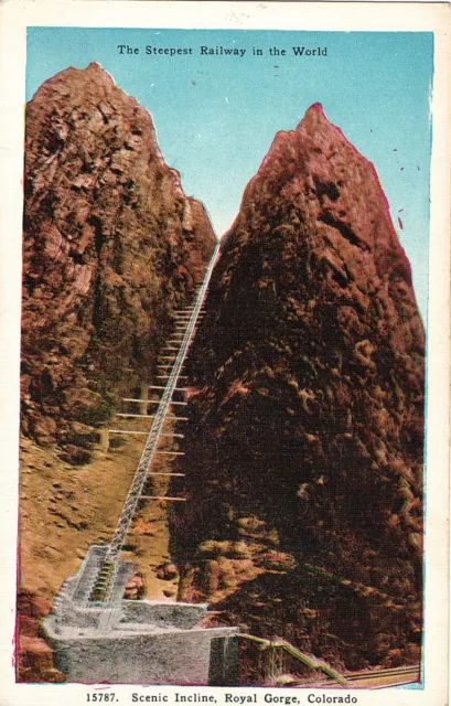 Vintage Postcard Scenic Incline Royal Gorge COLORADO