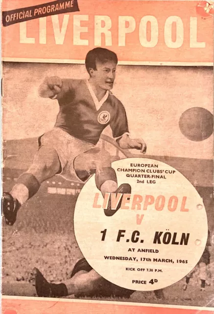 Liverpool V FC Koln (Cologne) 1964-65 European Cup