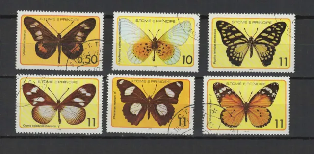 une série papillon 1979 St Thomas et Prince  6 timbres oblitérés /T1379