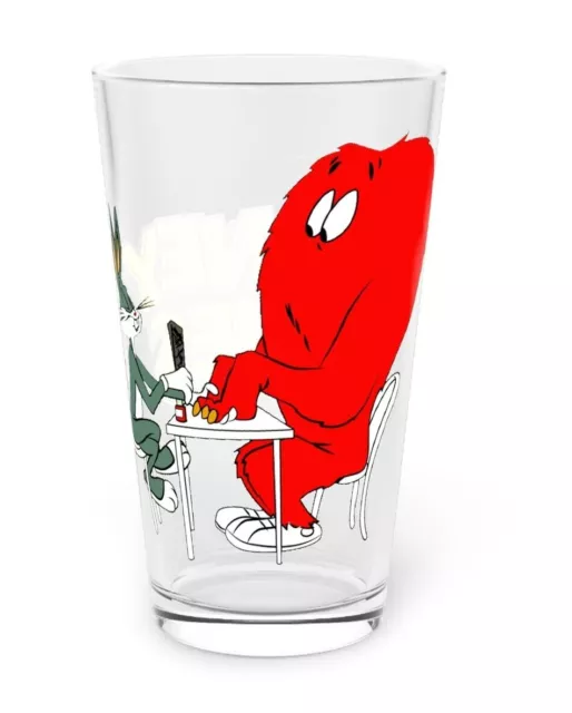 Bugs Bunny & Gossamer Pint Glass, 16oz - Looney Tunes - Getting a Manicure