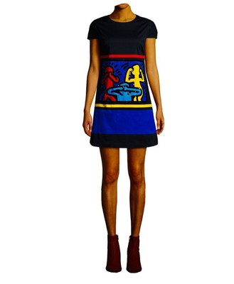 New Alice + Olivia X Keith Haring Basquiat Clyde Cotton A-Line Dress 12 10 $550