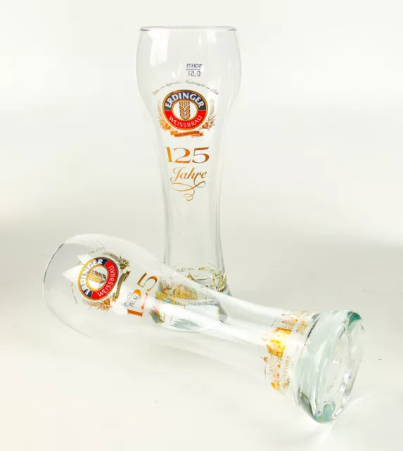 2 Erdinger Weissbräu 125 Jahre Glas 0,5 l Hefe Weissbier Weizenglas Gläser 1711