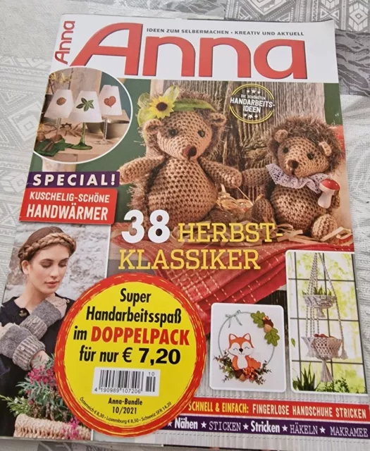 ANNA * Zeitschrift Handarbeiten Stricken Häkeln Nähen Sticken * 10/21