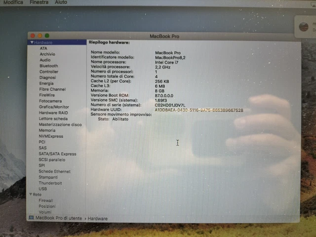 Apple MacBook Pro Late 2011, Intel i7 2,2 Ghz, 8gb Ram, SSD 240Gb, 15,4", LEGGI 5