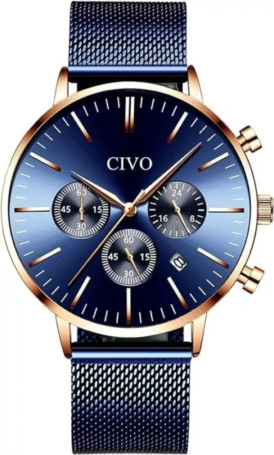 CIVO Mens Watches Chronograph Analogue-Calendar Smart Wrist Watch