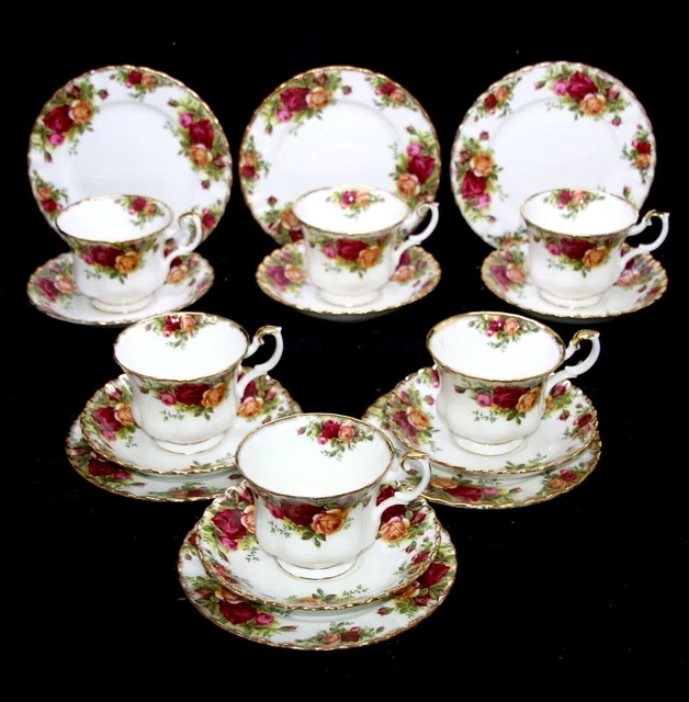 VINTAGE 70S ROYAL Albert England Old Country Roses Montrose Set X 6 Tea