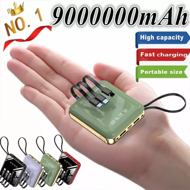 9000000mAh Mini Power Bank Portable Fast Charger Backup Battery For Mobile Phone