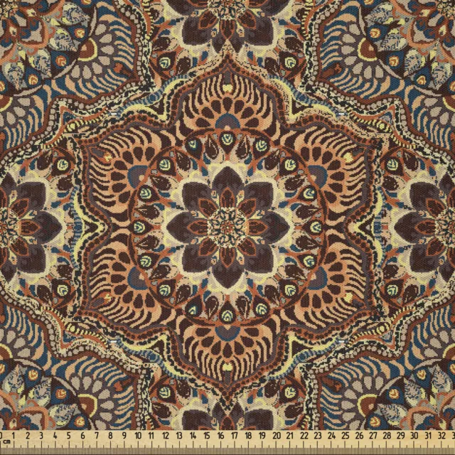 Mandala Microfaser Stoff als Meterware Vintage Blumen Paisleys