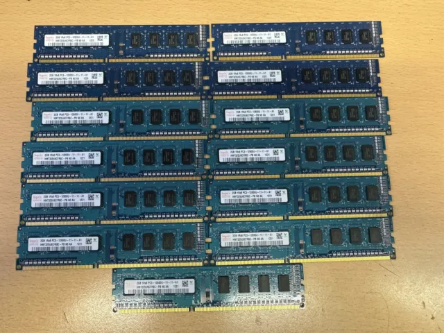 JOB LOT x13 2GB HYNIX DDR3 PC3-12800U 11-11-A1 RAM Memory (HMT325U6CFR8C)