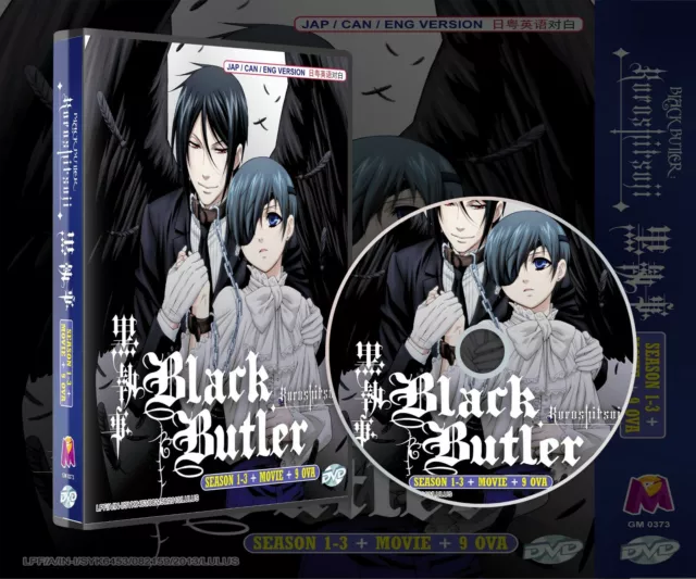 DVD Anime Black Butler Kuroshitsuji Complete Series (Season 1-3 +Movie +9  OVA) E