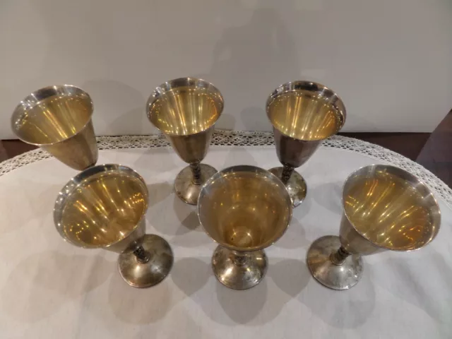 Set of Six Falstaff Silver Plated Goblets made in Spain