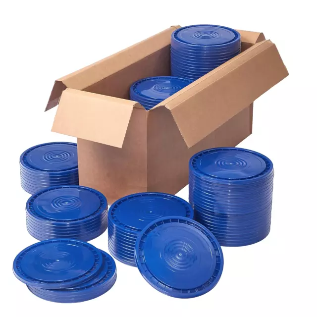 Reusable Easy Peel Lid for 3.5, 5, 6, and 7 Gal Buckets, HPDE, Blue, 120 Pack