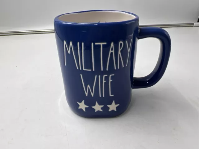 Rae Dunn Ceramic 18oz Military Wife Blue Coffee Mug CC02B19001