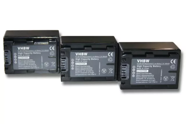 3x BATTERIE 950mAh POUR Sony NP-FH70 / NP-FH100