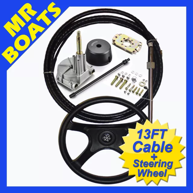BOAT STEERING KIT ✱ 13FT / 3.9m ✱ Cable Helm Wheel Multiflex Teleflex Compatible