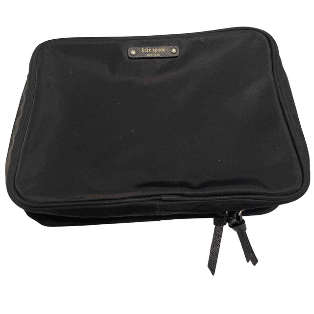 Kate Spade Black Nylon Two Compartment Hanging Cosmetic Bag Pre-owned