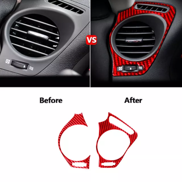 Red For Lexus IS250-350 2006-2012 Carbon Fiber Side Air Vent Outlet Frame Cover