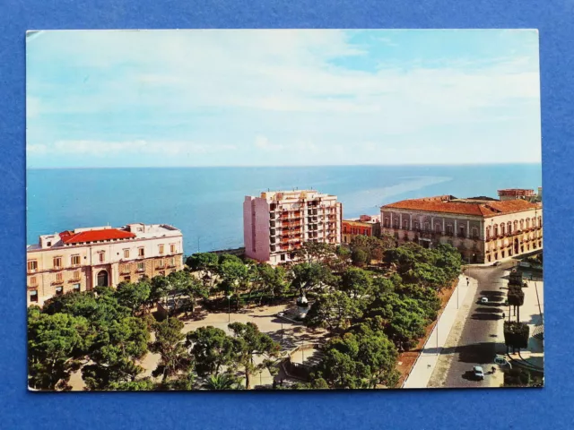 Cartolina Molfetta - Piazza Garibaldi - Villa Comunale - 1966.