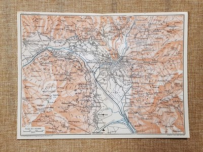 Carta o cartina del 1920 Cembra Trento Mezolombardo Trentino-Alto Adige T.C.I. 