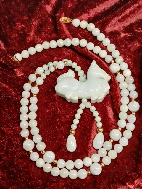 14kt Gold Jade Halskette