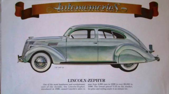 1936 Lincoln Zephyr car print (green)
