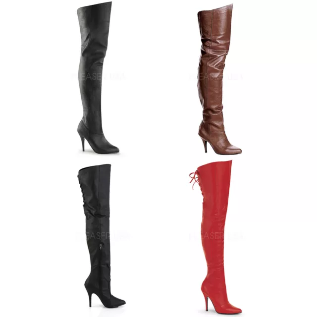 PLEASER USA LEGEND 8868 Red Leather Thigh Boot IN STOCK 51.00 PicClick UK