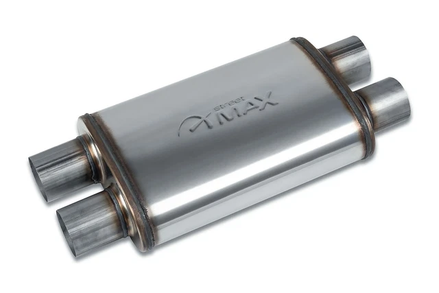 Street Max - SM11386 4"x9" Oval Body Muffler  - 2.5" Dual In  / 2.5" Dual Out
