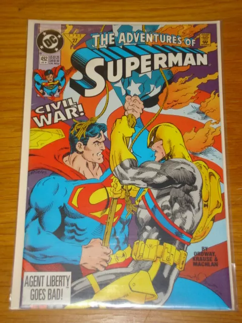 Superman #492 Vol 1 Dc Comics Near Mint Condition July 1992
