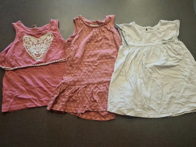 Girls 4-5 years summer heart floral bow tunic T-shirt tops Bundle x3 next day