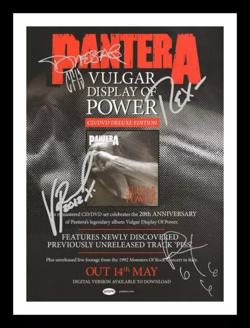 Pantera Entire Group Autographed Signed & Framed Photo Print