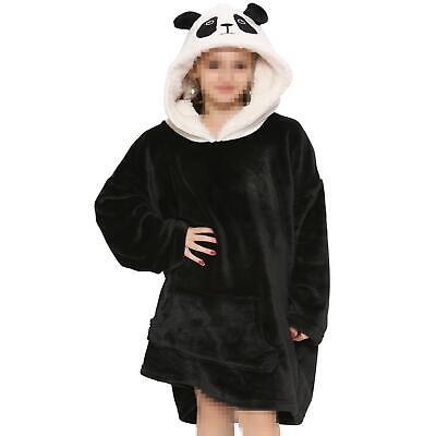 Uomo & Donna Oversize Cappuccio Panda Snuggle Coperta Super Soft Pile Per Adulti