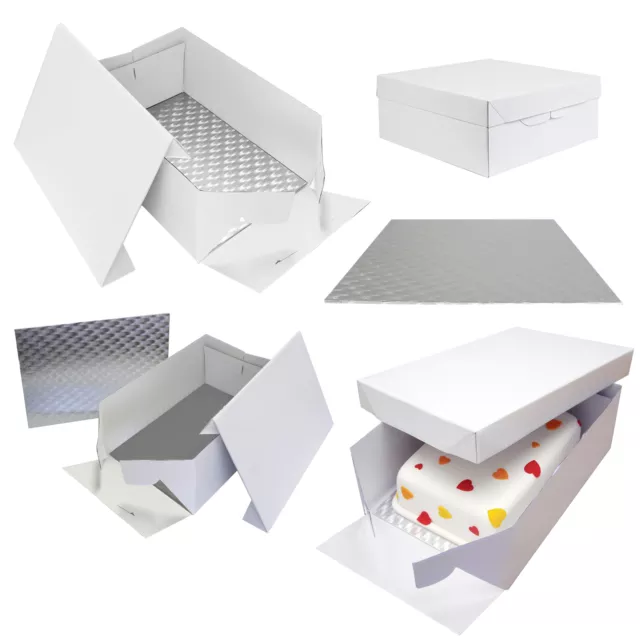 PME Oblong Cake Baking Sugarcraft Box & Support Stand Decoration Card Board