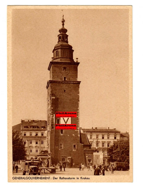 GG: AK Krakau: Rathaus-Turm zu der kurzen Zeit der V-Aktion