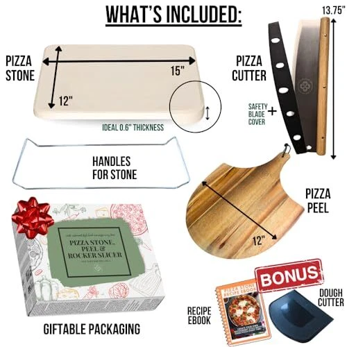 PIZZA STONE FOR Oven Set 15 inch Pizza Stone for Grill 5PCS Pizza