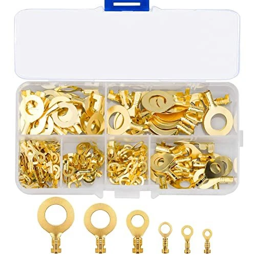 150 Pcs Anneau Électrique Fil de Connecteur de Câble à Sertir en Laiton, Kit D'a