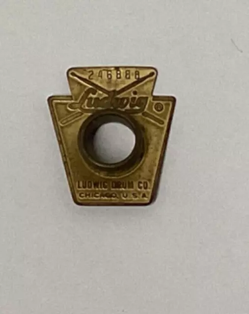 1960 S LUDWIG KEYSTONE Snare Drum Badge with Grommet 246888 Not