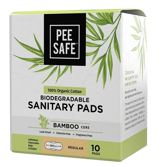 Almohadillas sanitarias orgánicas PEESAFE (almohadillas 10X2) | Excelente absorción | Amigables con la piel |