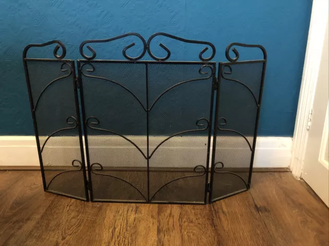 Heavy Duty Steel Fire Screen Guard Safety Fireplace Stove Woodburner Used VGC