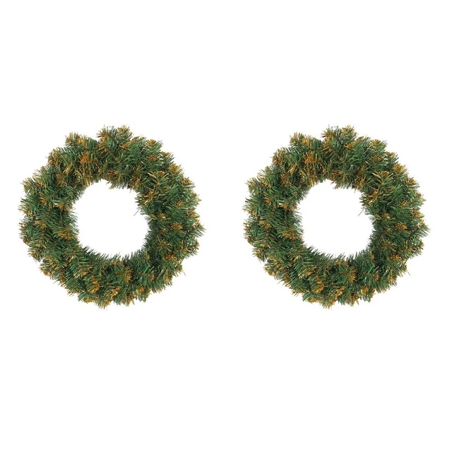60 cm corona delante de la puerta adornos navideños agujas de pino
