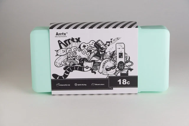 Arrtx Gouache Farbset, 18 Farben x 30 ml einzigartige Gelee Tasse Design