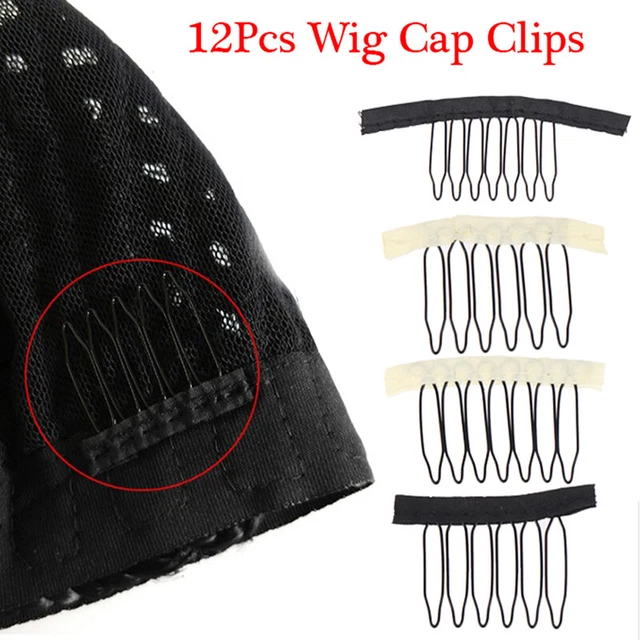 12Pcs Hair Wig Cap Combs Extensions Clips With Lace For Wig Cap Wig Accessori Pe