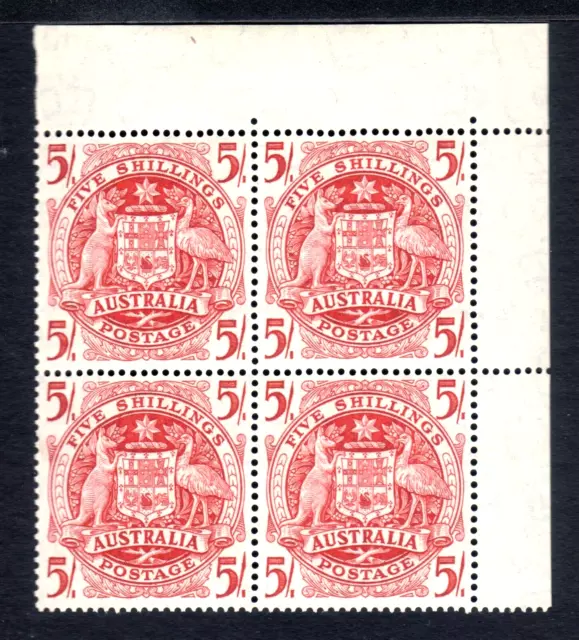 AUSTRALIA - 1948 5/- (SG224a) - Stamps MNH - LMM in margin