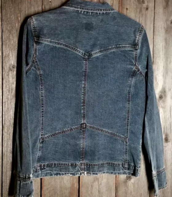 FRENCH CUFF S Women's Zip Jean Blue Denim Jacket Coat $8.99 - PicClick