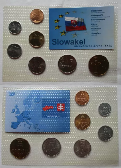 Slowakei KMS Kursmünzensatz 10 Halierov bis 10 Korun (Kronen) (131177)