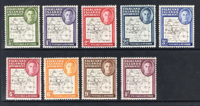 M23975 Falkland Islands - Dependencies 1948-49 SGG9/16 KGVI: Thin Map set UMM