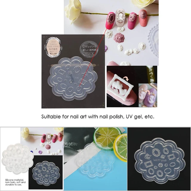 1 pezzo Stampo in silicone per unghie estive a forma di fiore a cinque