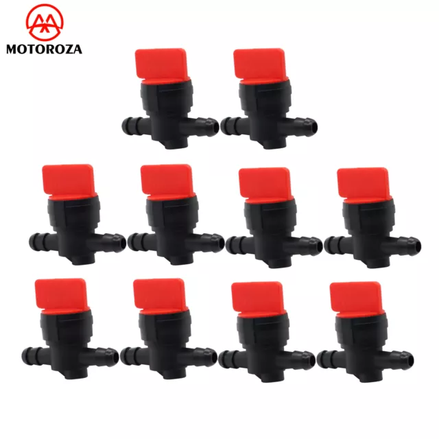 10Pcs 1/4" Straight In-Line Gas Motorcycle Fuel Shut-off/Cut-off Valves Petcock