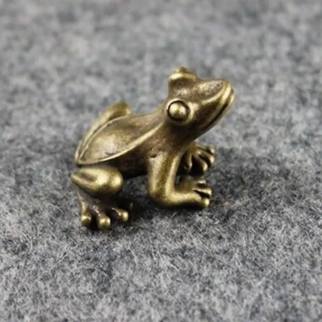 Brass Frog Statue Ornaments Copper Animals Figurines Accessories Tea Pets